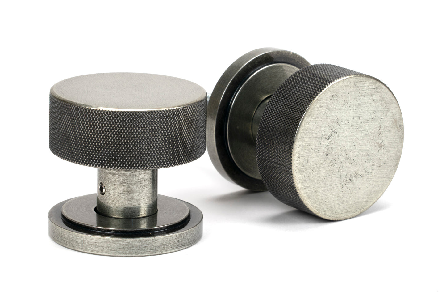 Pewter Brompton Mortice/Rim Knob Set