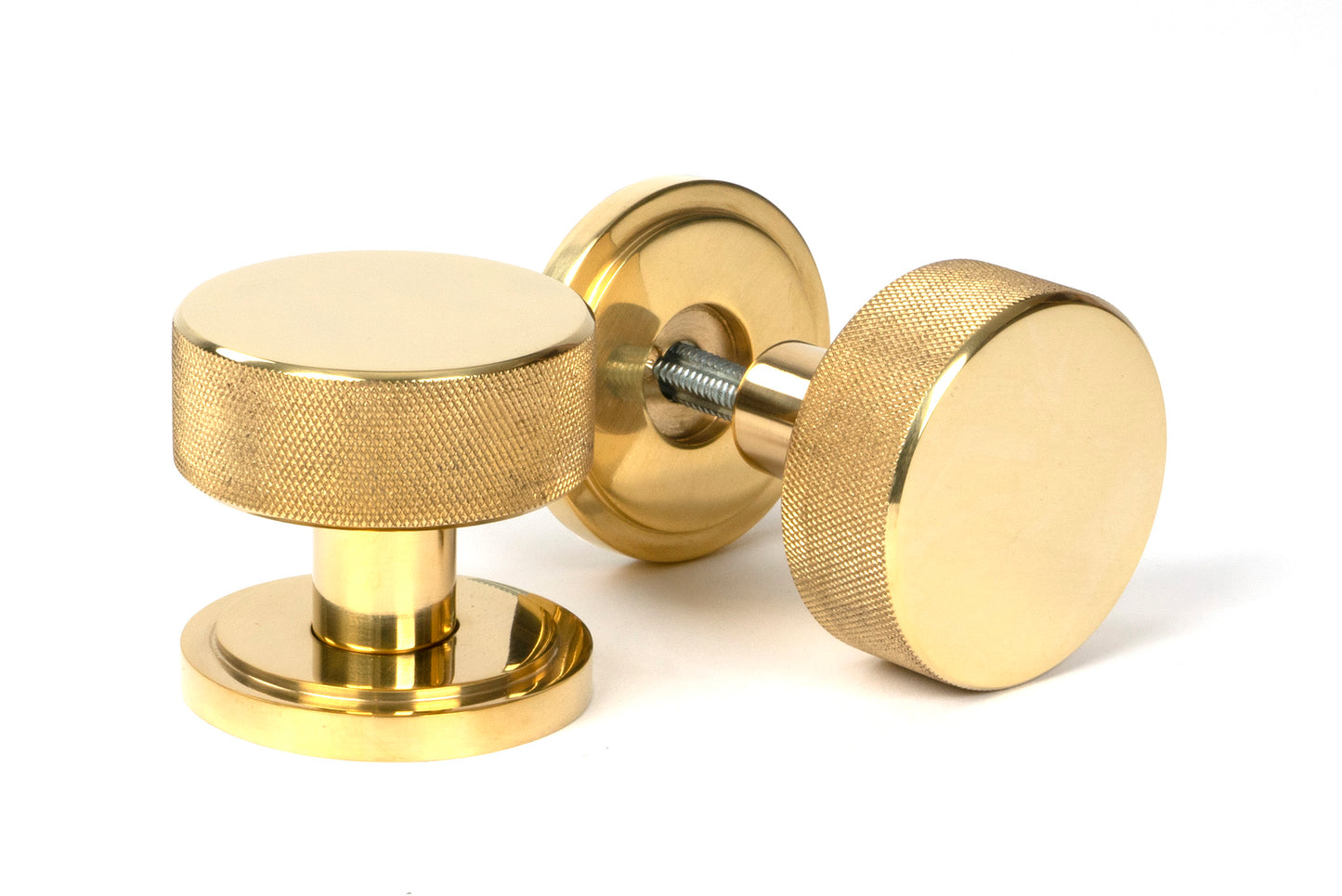 Polished Brass Brompton Mortice/Rim Knob Set