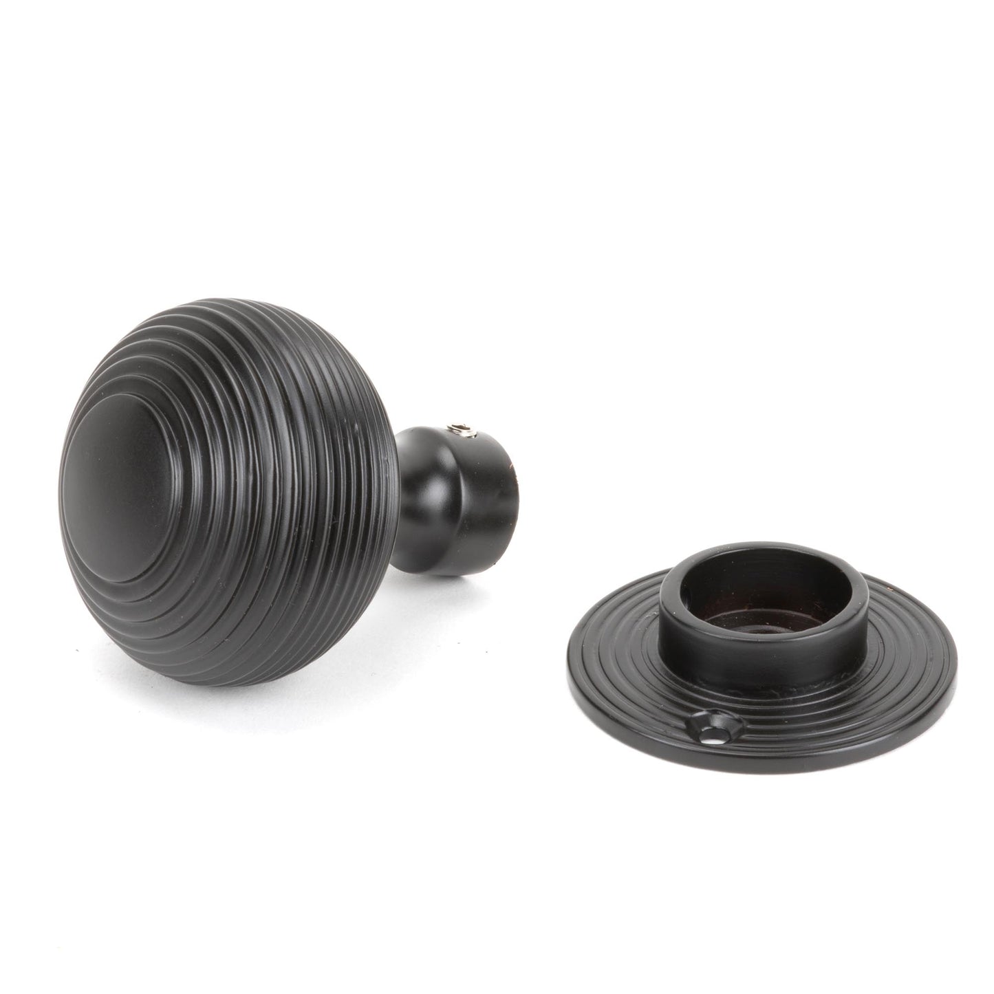 Matt Black Heavy Beehive Mortice/Rim Knob Set