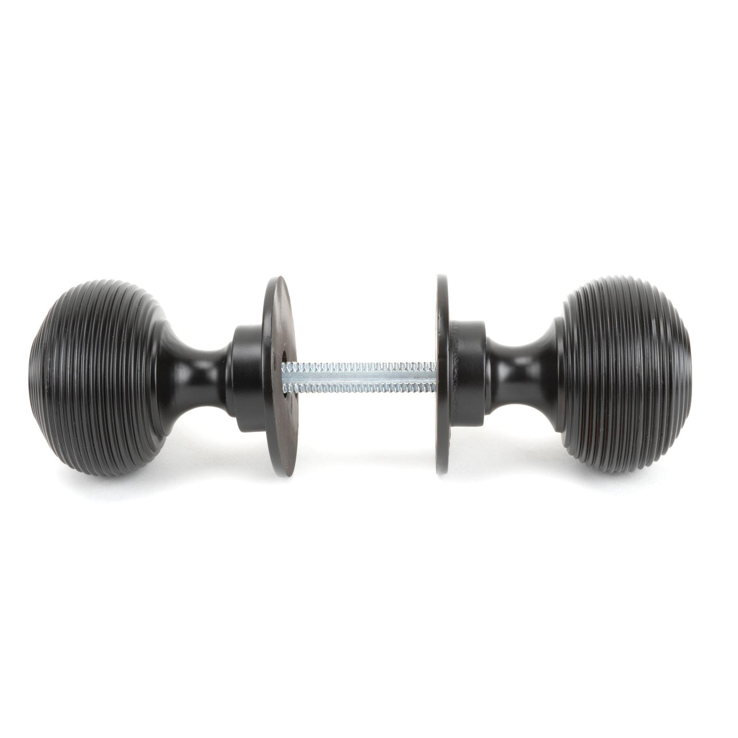 Matt Black Heavy Beehive Mortice/Rim Knob Set