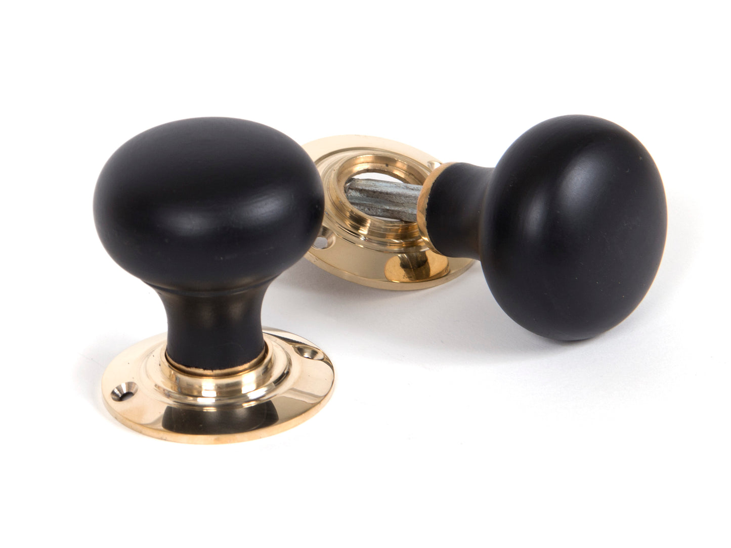 ebony polished nickel bun door knob