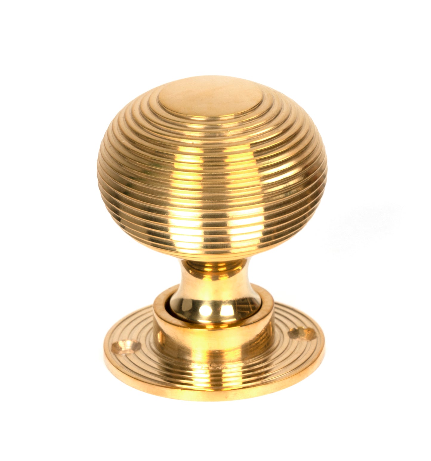 Polished Bronze Heavy Beehive Mortice/Rim Knob Set
