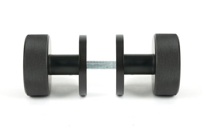 Aged Bronze Brompton Mortice/Rim Knob Set side by side