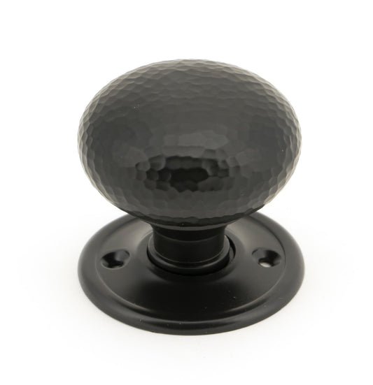 Aged Bronze Hammered Mushroom Mortice/Rim Knob Set