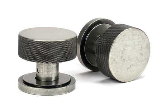 Pewter Brompton Mortice/Rim Knob Set