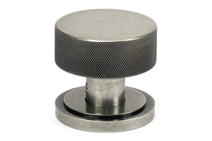 Pewter Brompton Mortice/Rim Knob Set Single