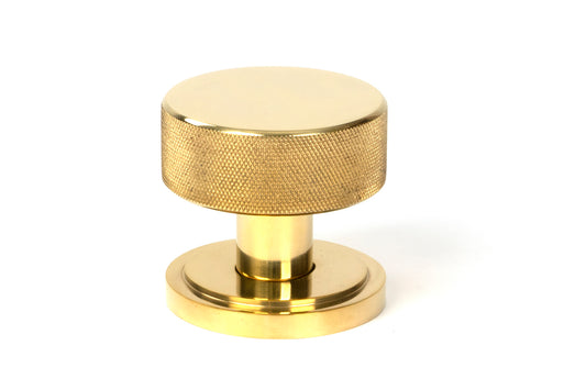 Single Polished Brass Brompton Mortice/Rim Knob Set