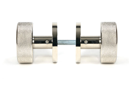 Polished Nickel Brompton Mortice/Rim Knob Set Side by side