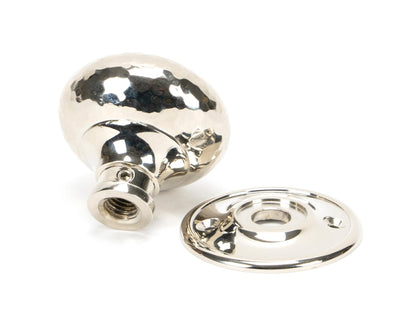 Polished Nickel Hammered Mushroom Mortice/Rim Knob Set