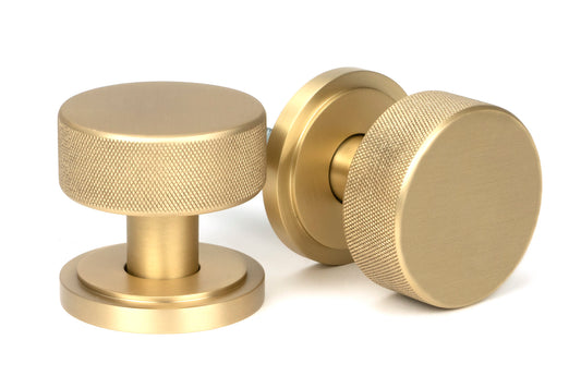 Satin Brass Brompton Mortice/Rim Knob Set 