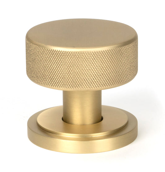 Single Satin Brass Brompton Mortice/Rim Knob Set