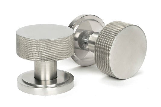 Satin Marine SS (316) Brompton Mortice/Rim Knob Set (Plain)