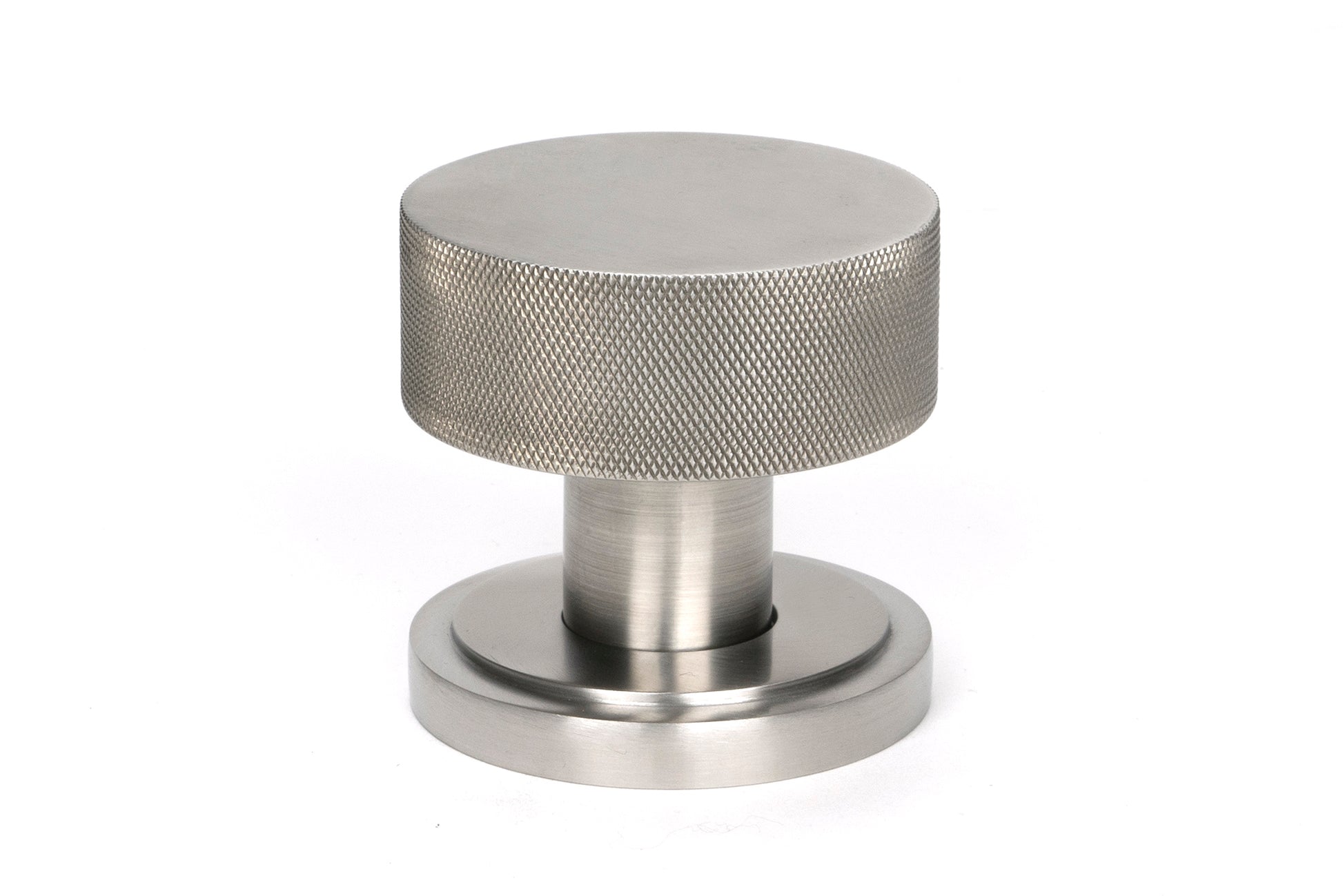 Satin Marine SS (316) Brompton Mortice/Rim Knob Set (Plain) Single