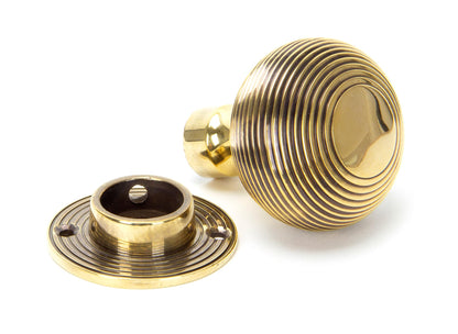 Aged Brass Heavy Beehive Mortice/Rim Knob Set
