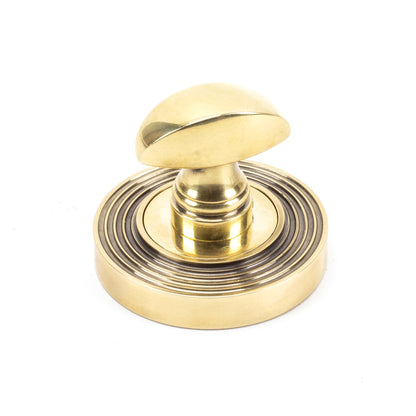 Aged Brass Round Thumbturn Set (Beehive)