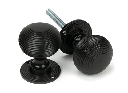 Matt Black Heavy Beehive Mortice/Rim Knob Set