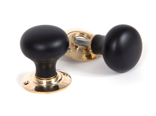 ebony polished nickel bun door knob