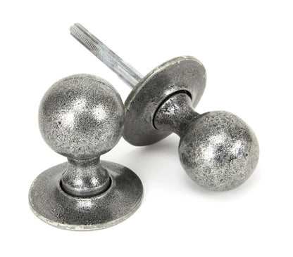 Pewter Patina Beeswax Round Mortice/Rim Knob Set