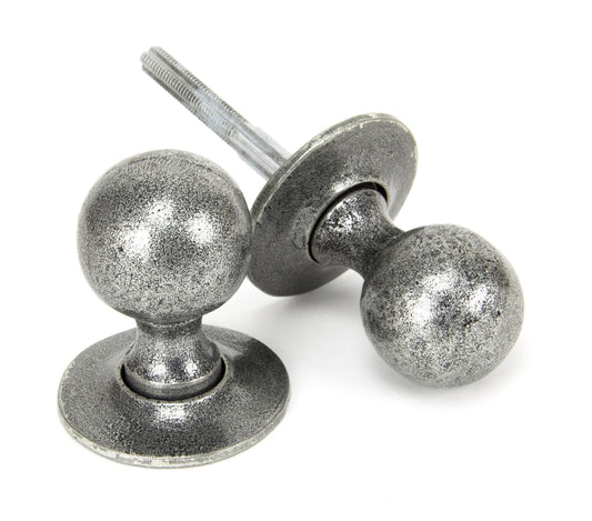 Pewter Patina Beeswax Round Mortice/Rim Knob Set