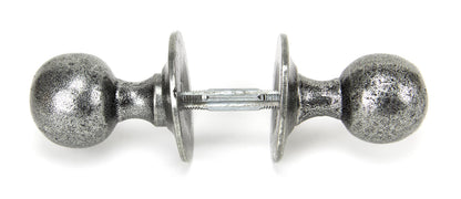 Pewter Patina Beeswax Round Mortice/Rim Knob Set