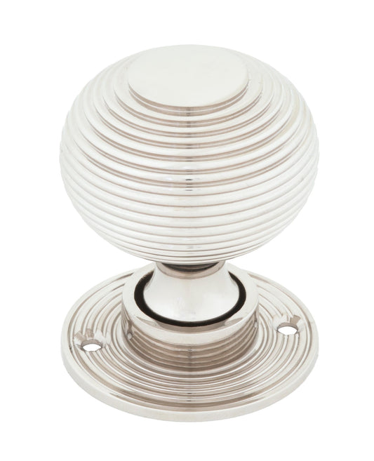 Polished Nickel Beehive Mortice Door Knob 2